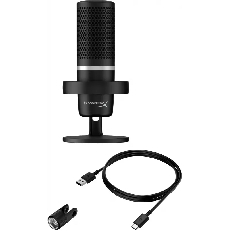 HyperX DuoCast - USB mikrofons (melns) - RGB apgaismojums