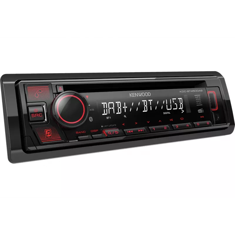 Kenwood KDC-BT450DAB auto multivides uztvērējs Melns 50 W Bluetooth