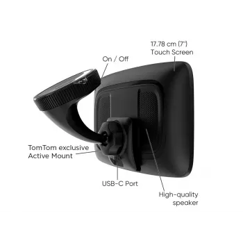 Rokas GPS navigators TOMTOM GO ar 7 collu skārienekrānu, 32 GB, Eiropas kartes, melns