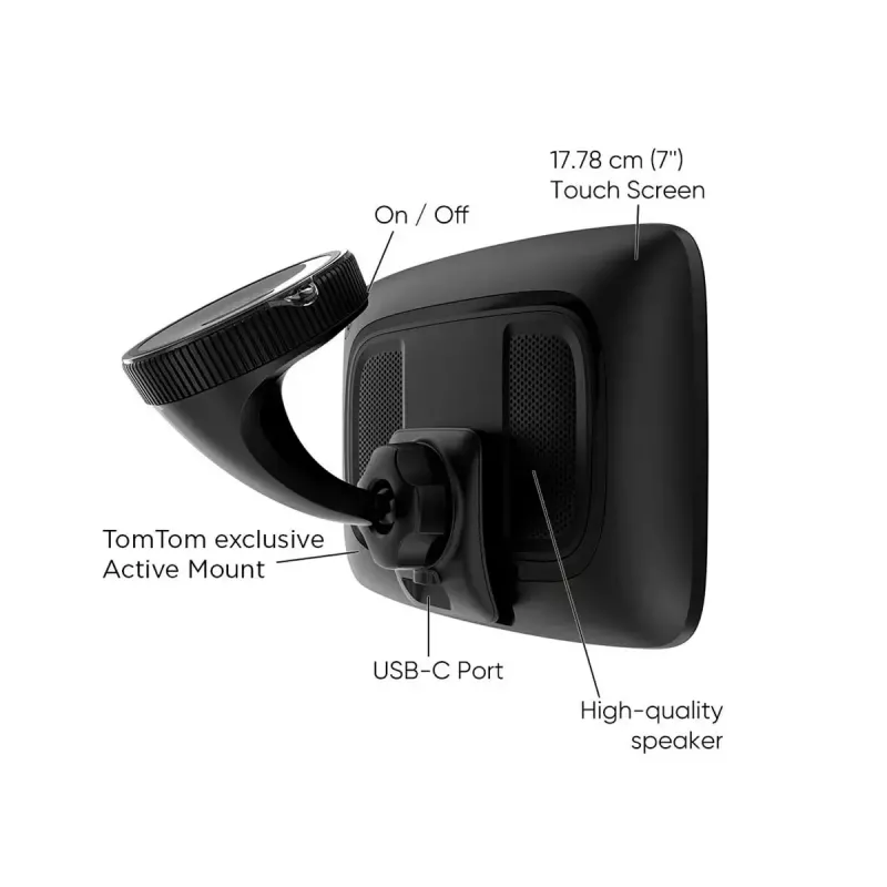 Rokas GPS navigators TOMTOM GO ar 7 collu skārienekrānu, 32 GB, Eiropas kartes, melns