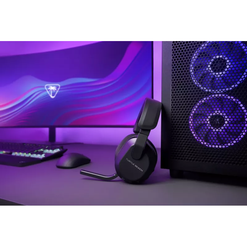 Turtle Beach Stealth 600 melnas bezvadu spēļu austiņas ar līdz pat 80 stundu akumulatoru, 50 mm skaļruņiem un Bluetooth priekš PC, PS5, PS4 un mobilajām ierīcēm