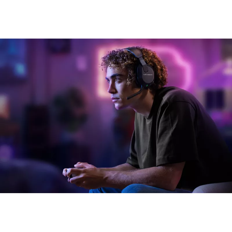 Turtle Beach Stealth 600 Melns PlayStation bezvadu spēļu austiņas ar līdz 80 stundu baterijas darbības laiku, 50 mm skaļruņiem un Bluetooth savienojumu PS5, PS4, PC un mobilajām ierīcēm