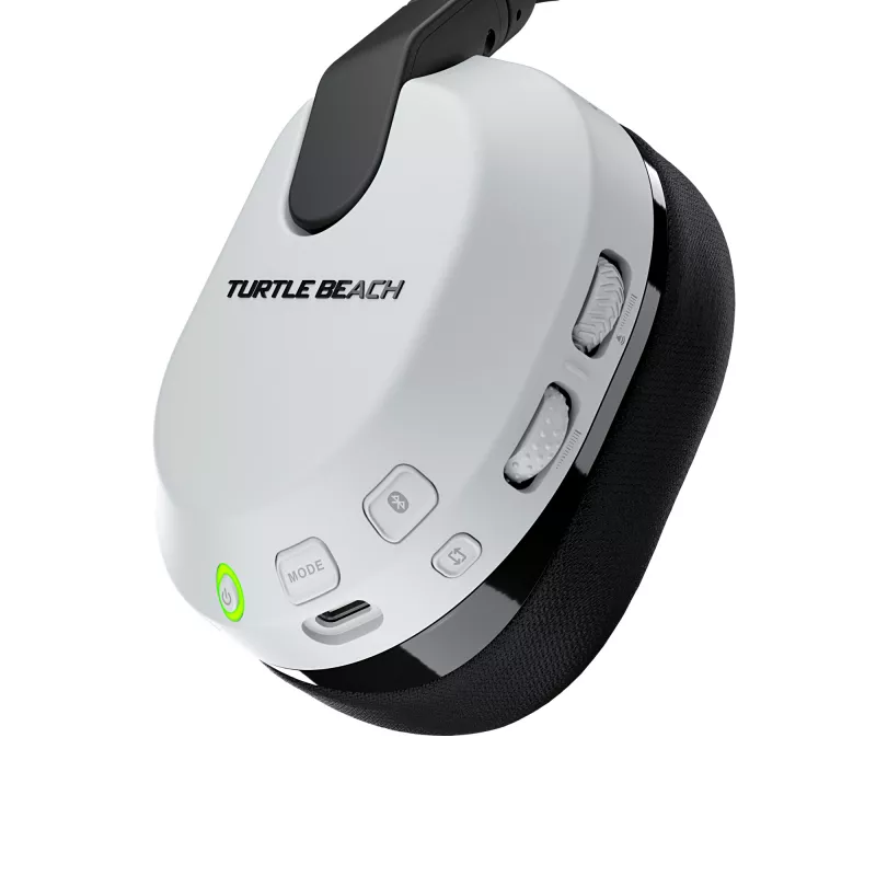 Turtle Beach Stealth 600 baltas PlayStation bezvadu spēļu austiņas ar līdz 80 stundu akumulatoru, 50 mm skaļruņiem un Bluetooth priekš PS5, PS4, PC un mobilajām ierīcēm