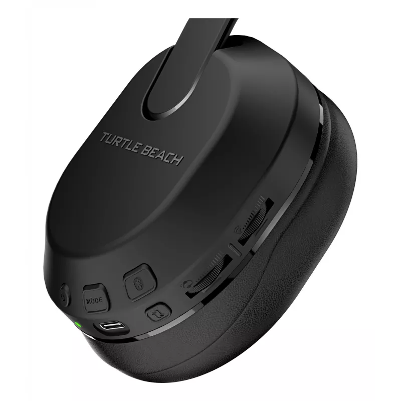 Turtle Beach Stealth 500 melnas bezvadu spēļu austiņas PlayStation ar līdz 40 stundu akumulatora darbību un Bluetooth savienojumu, piemērotas PS5, PS4, PC un mobilajām ierīcēm