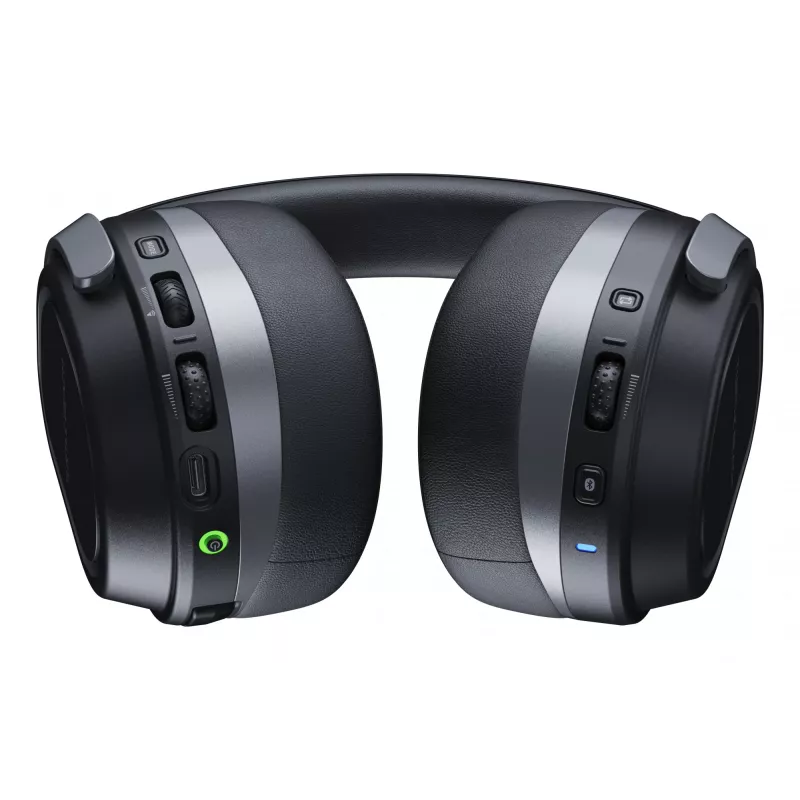Turtle Beach Stealth 700 melnas PlayStation bezvadu spēļu austiņas ar līdz 80 stundu bateriju, Bluetooth, diviem raidītājiem un 60 mm skaļruņiem, paredzētas PS5, PS4, PC un mobilajām ierīcēm