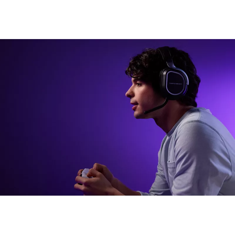 Turtle Beach Stealth 700 melnas PlayStation bezvadu spēļu austiņas ar līdz 80 stundu bateriju, Bluetooth, diviem raidītājiem un 60 mm skaļruņiem, paredzētas PS5, PS4, PC un mobilajām ierīcēm