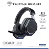 Turtle Beach Stealth 700 melnas PlayStation bezvadu spēļu austiņas ar līdz 80 stundu bateriju, Bluetooth, diviem raidītājiem un 60 mm skaļruņiem, paredzētas PS5, PS4, PC un mobilajām ierīcēm