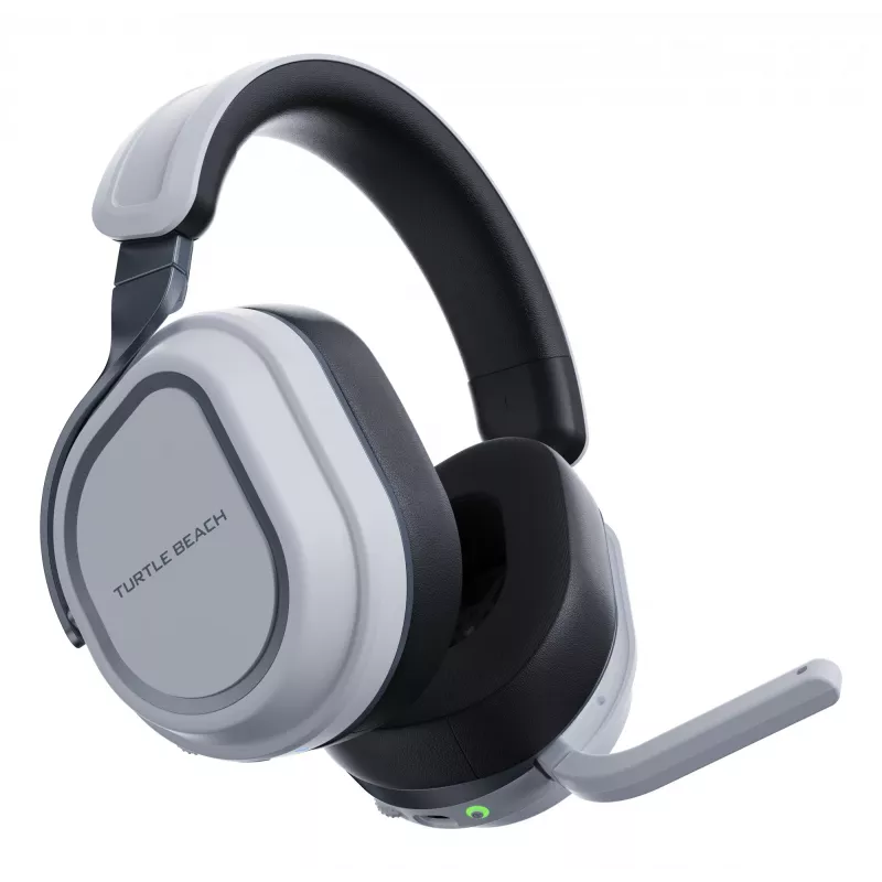 Turtle Beach Stealth 700 balta PlayStation bezvadu spēļu austiņas ar līdz 80 stundu baterijas darbības laiku, Bluetooth, diviem raidītājiem un 60 mm skaļruņiem, paredzētas PS5, PS4, PC un mobilajām ierīcēm