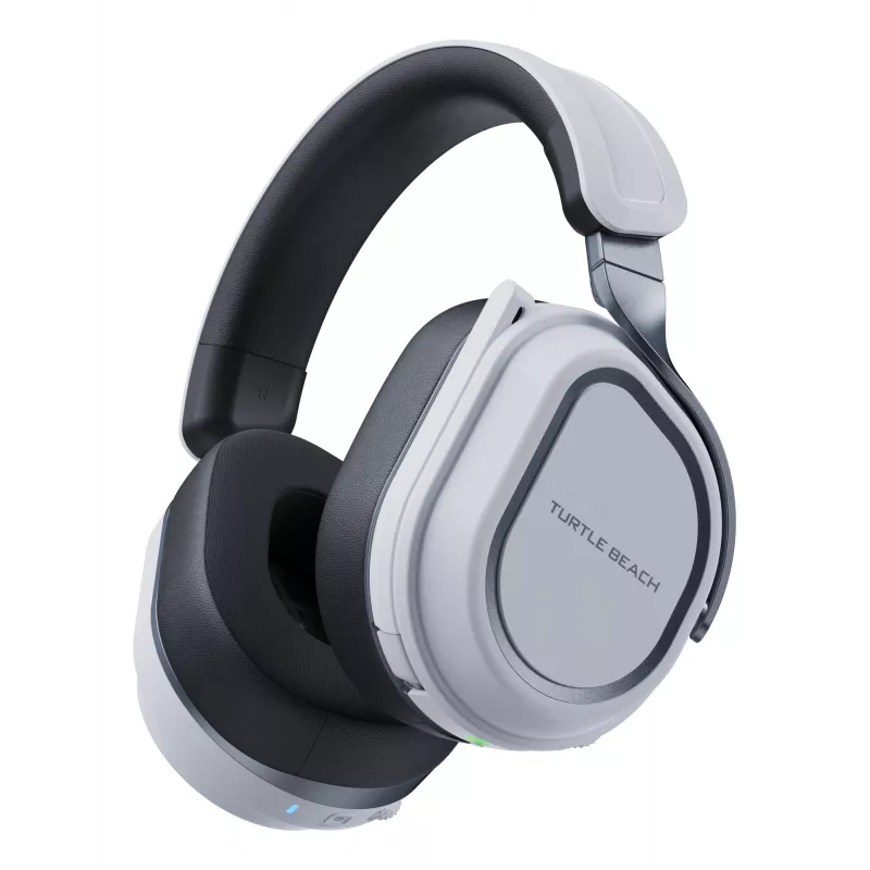 Turtle Beach Stealth 700 balta PlayStation bezvadu spēļu austiņas ar līdz 80 stundu baterijas darbības laiku, Bluetooth, diviem raidītājiem un 60 mm skaļruņiem, paredzētas PS5, PS4, PC un mobilajām ierīcēm