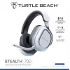 Turtle Beach Stealth 700 balta PlayStation bezvadu spēļu austiņas ar līdz 80 stundu baterijas darbības laiku, Bluetooth, diviem raidītājiem un 60 mm skaļruņiem, paredzētas PS5, PS4, PC un mobilajām ierīcēm
