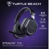 Turtle Beach Stealth 700 melna datora bezvadu spēļu austiņa ar līdz 80 stundu bateriju, Bluetooth, diviem raidītājiem un 60 mm skaļruņiem datoram, PS5, PS4 un mobilajām ierīcēm