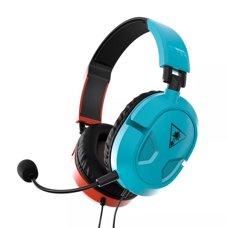 Turtle Beach Recon 50 austiņas ar vadu, galvas loka tipa, spēlēm, zilas, sarkanas