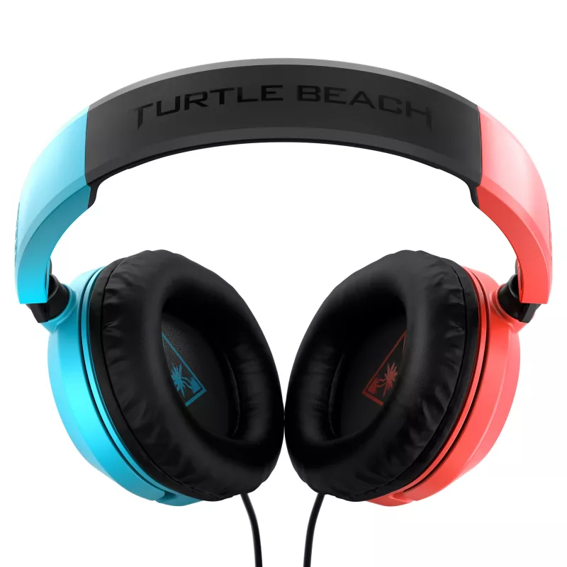 Turtle Beach Recon 50 austiņas ar vadu, galvas loka tipa, spēlēm, zilas, sarkanas