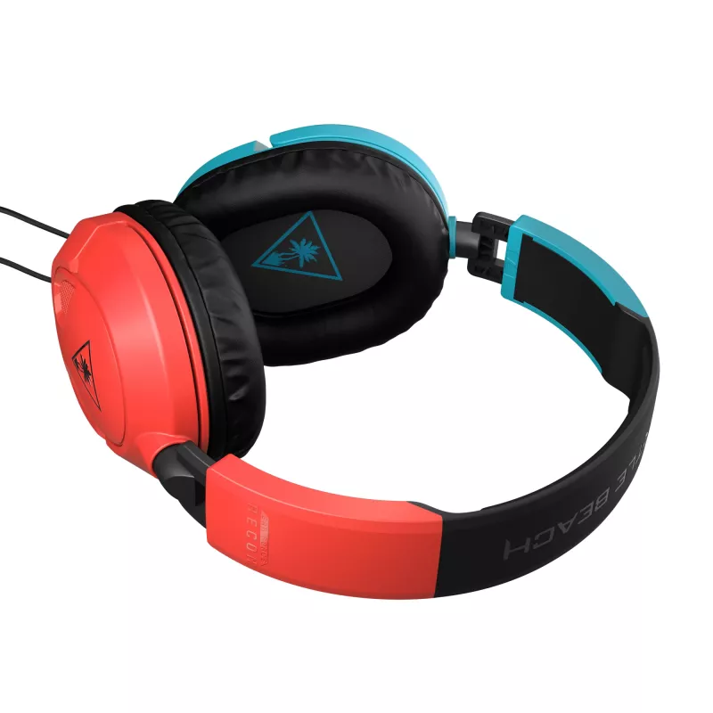 Turtle Beach Recon 50 austiņas ar vadu, galvas loka tipa, spēlēm, zilas, sarkanas
