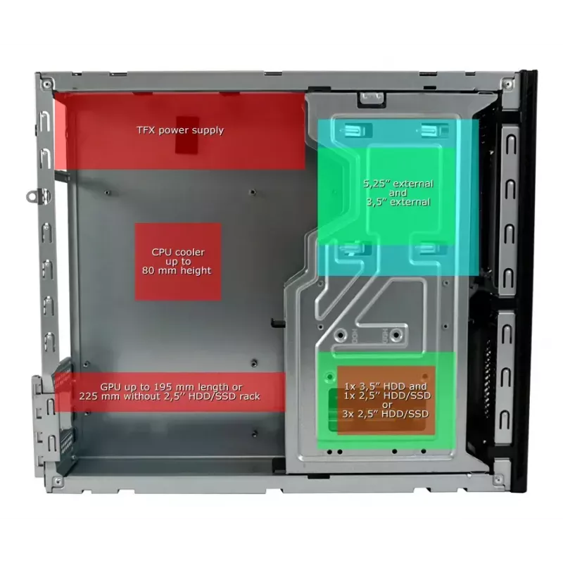 PC korpuss LC-Power LC-1406MB-TFX-ON Micro Tower melns