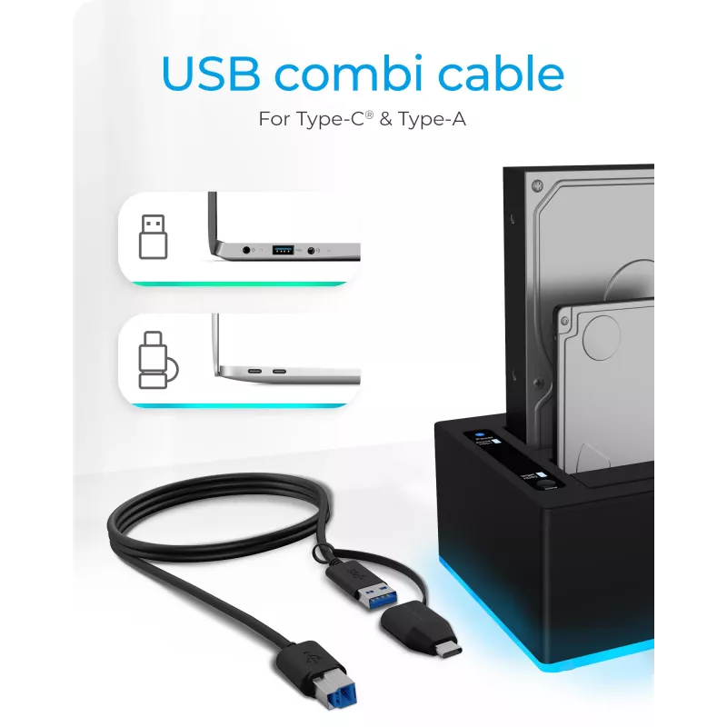 ICY BOX IB-127CL-U3 USB 3.2 Gen 1 (3.1 Gen 1) Type-B melns