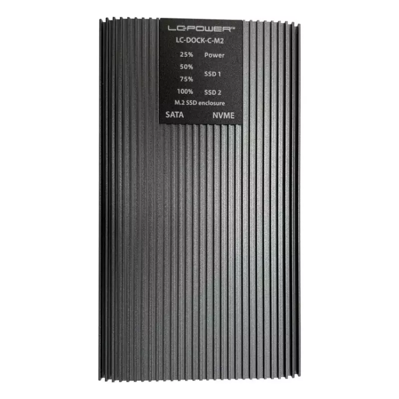 SSD korpuss LC-Power LC-DOCK-C-M2 2 M.2 diskdziņiem 10 Gbit/s Antracīts