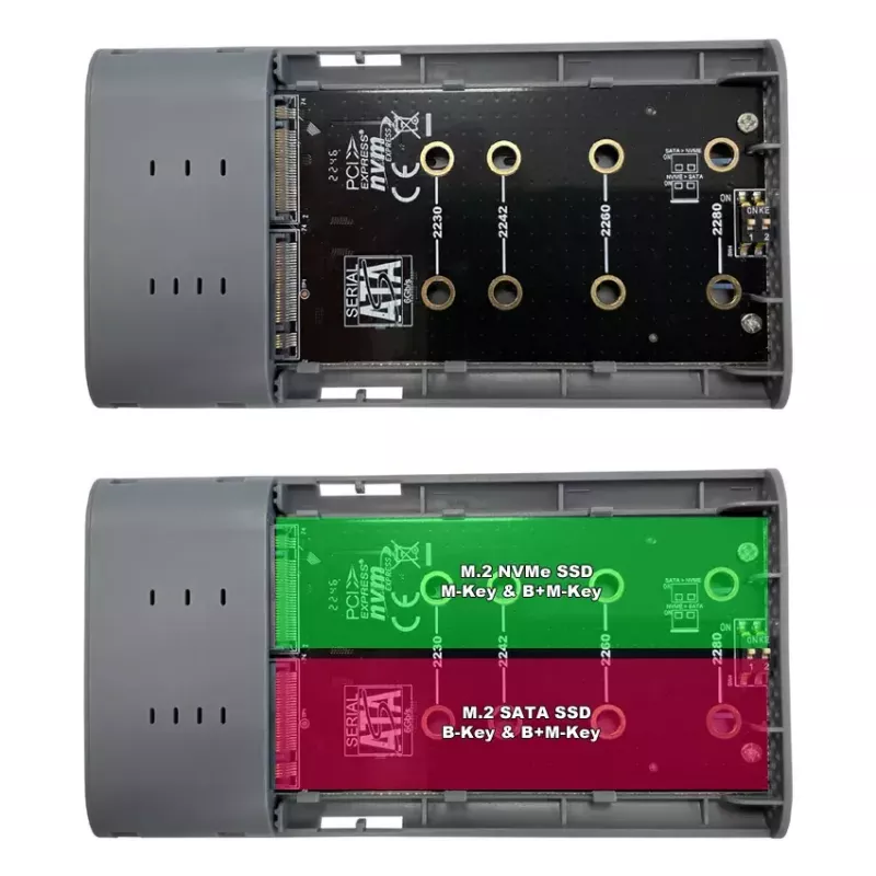 SSD korpuss LC-Power LC-DOCK-C-M2 2 M.2 diskdziņiem 10 Gbit/s Antracīts