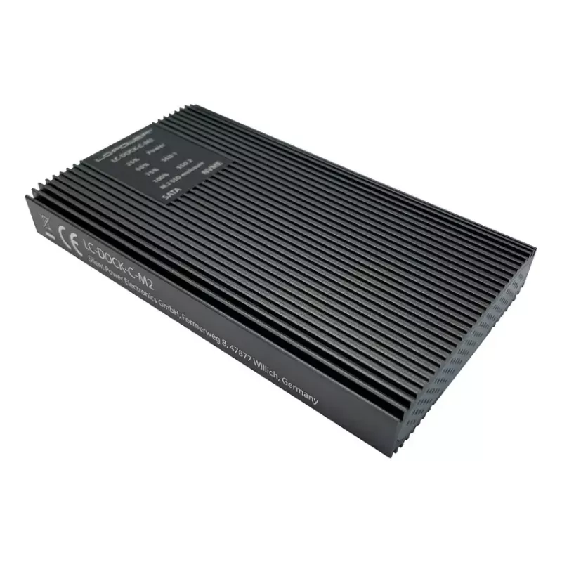 SSD korpuss LC-Power LC-DOCK-C-M2 2 M.2 diskdziņiem 10 Gbit/s Antracīts