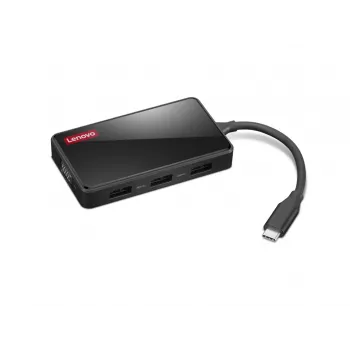 Portatīvā datora doks Lenovo GX91M73945 vadu USB 3.2 Gen 1 Type-C melns 4K Ultra HD
