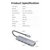 Ugreen 70336 saskarnes centrmezgls USB 3.2 Gen 1 (3.1 Gen 1) Type-C 5000 Mbit/s
