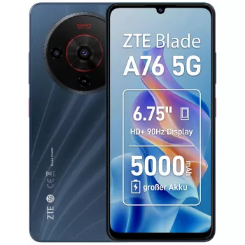 Viedtālrunis ZTE Blade A76 5G 6,75 collas 6 GB 128 GB Melns
