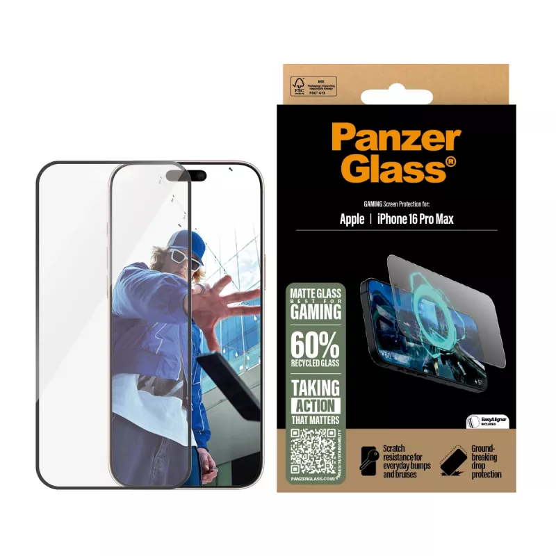 PanzerGlass ® Gaming Screen Protector iPhone 16 Pro Max | Ultra-Wide Fit
