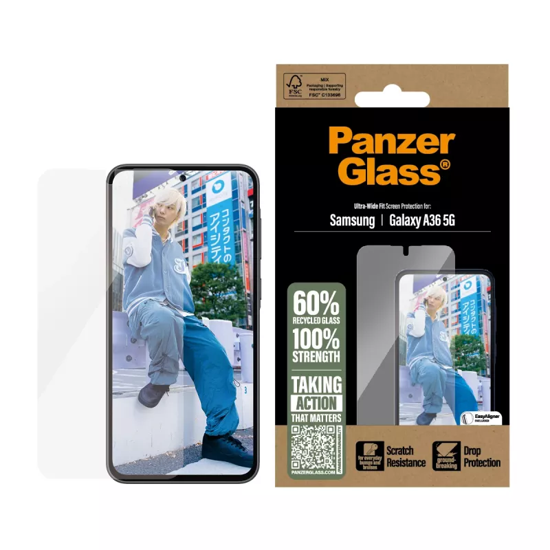 PanzerGlass ® Ekrāna aizsargs Samsung Galaxy A36 5G | Ultra-Wide Fit