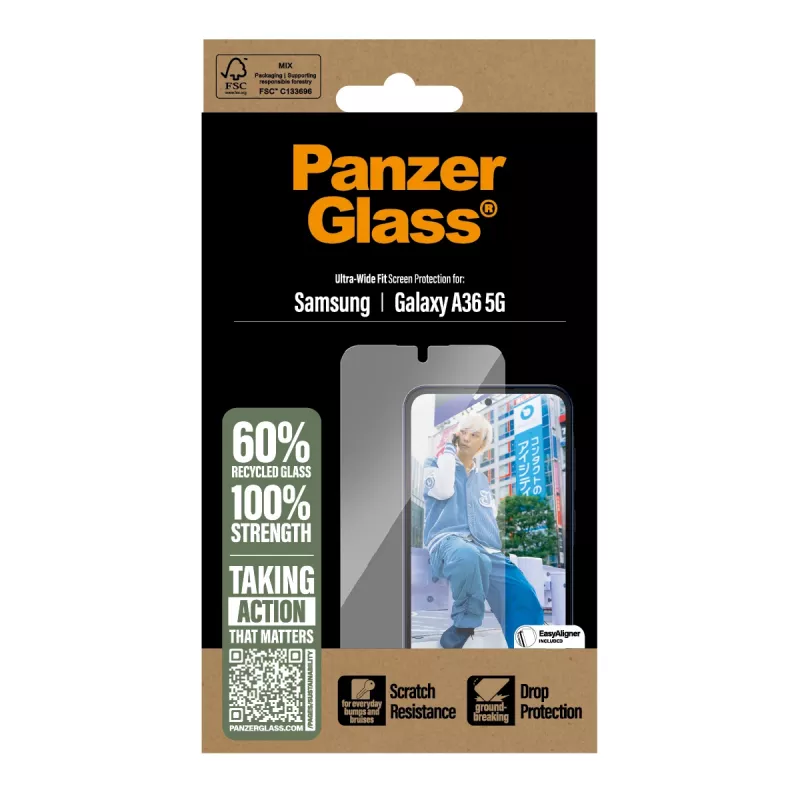 PanzerGlass ® Ekrāna aizsargs Samsung Galaxy A36 5G | Ultra-Wide Fit