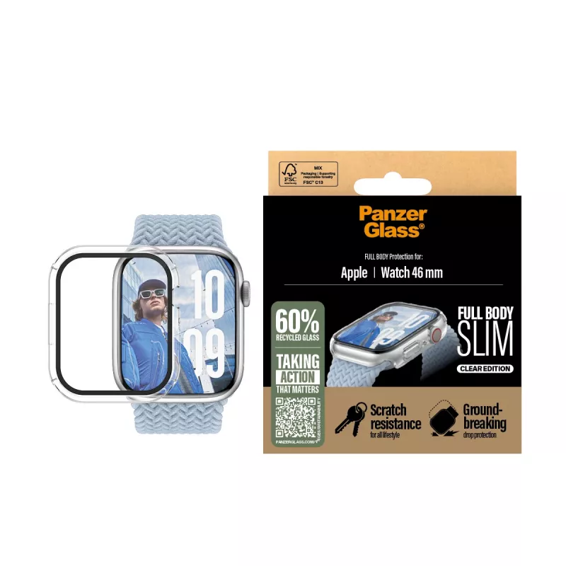 PanzerGlass ® Case Full Body plāns Transparent Apple Watch Series 11 | 10 | 46mm