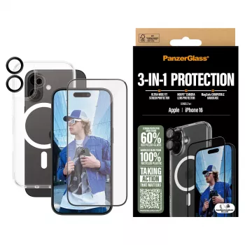 3-in-1 aizsardzības komplekts PanzerGlass iPhone '24 6.1 collas