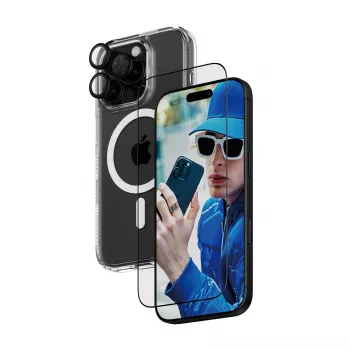 3-in-1 aizsardzības komplekts PanzerGlass iPhone '24 6.3 collu Pro