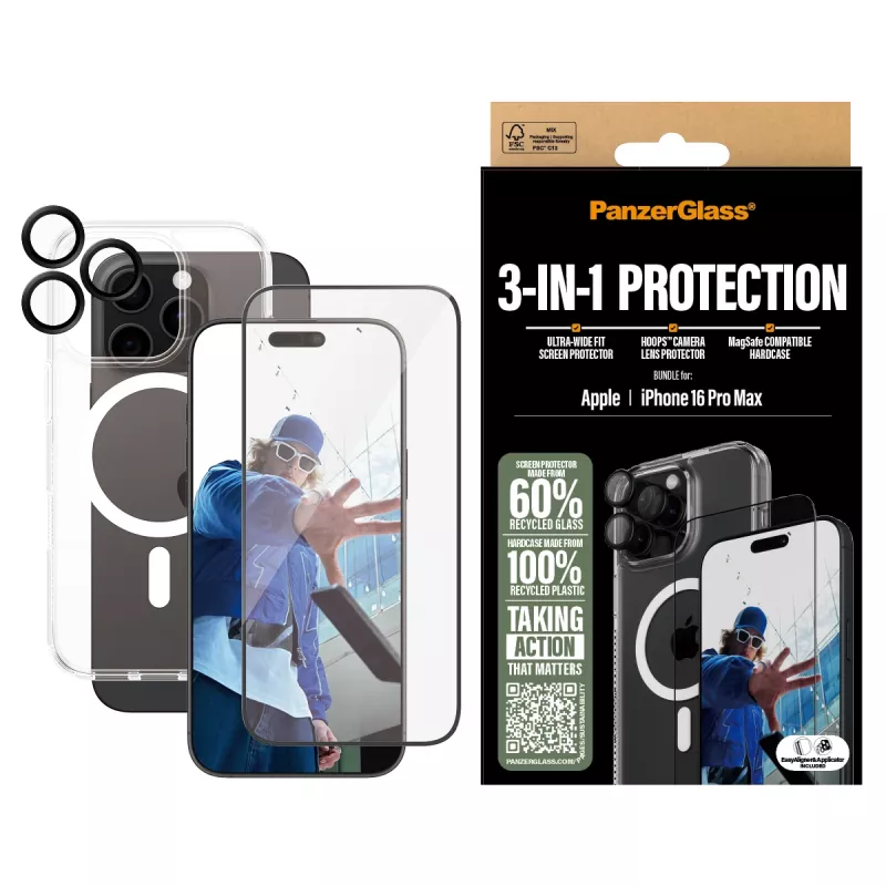 PanzerGlass ® 3-in-1 Protection Bundle iPhone 16 Pro Max