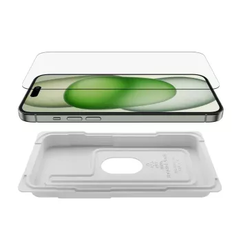 Ekrāna aizsargs Belkin ScreenForce iPhone 15 Plus triecienizturīgs un skrāpējumizturīgs rūdītais stikls