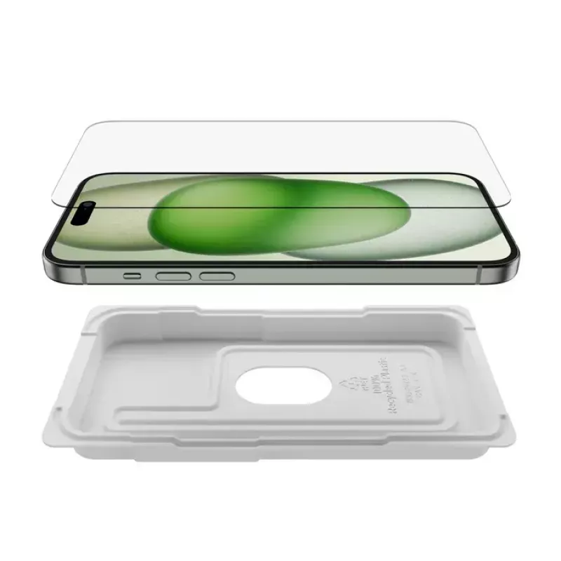 Ekrāna aizsargs Belkin ScreenForce iPhone 15 Plus triecienizturīgs un skrāpējumizturīgs rūdītais stikls