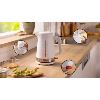Bosch TWK4M221 elektriskā tējkanna 1,7 L 2400 W balta