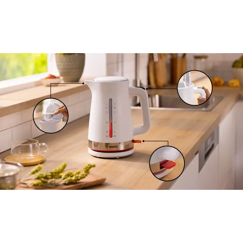 Bosch TWK4M221 elektriskā tējkanna 1,7 L 2400 W balta