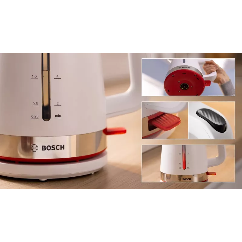 Bosch TWK4M221 elektriskā tējkanna 1,7 L 2400 W balta