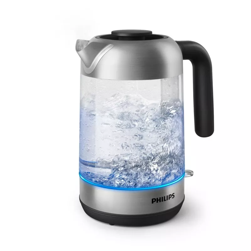 Philips 5000 sērijas Series 5000 HD9339/80 Stikla tējkanna, 1,7 L, 2200 W, stikls, nerūsējošais tērauds, ūdens līmeņa indikators, bezvadu
