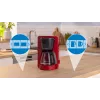 Pilienveida kafijas automāts Bosch TKA3M134 — 1,4 l ūdens tvertne, 15 krūzīšu tilpums, sarkans