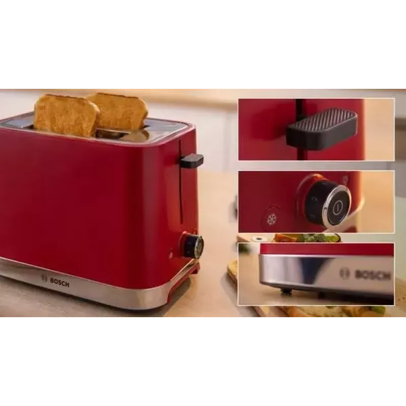 Grauzdētājs Bosch TAT4M224 2 šķēlēm 950 W Sarkans Nerūsējošais tērauds