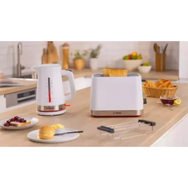 Tosteris Bosch TAT4M221 2 šķēlēm 950 W Balts Nerūsējošais tērauds