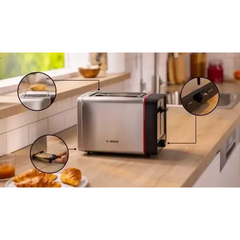 Bosch TAT6M420 tosteris 2 šķēles(-u) 970 W Nerūsējošais tērauds