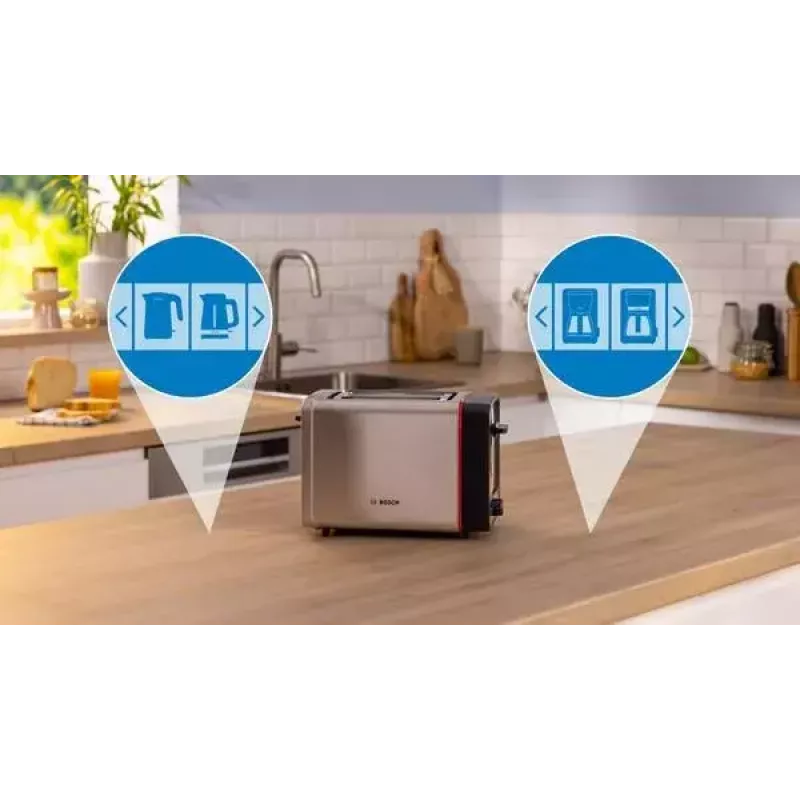 Bosch TAT6M420 tosteris 2 šķēles(-u) 970 W Nerūsējošais tērauds