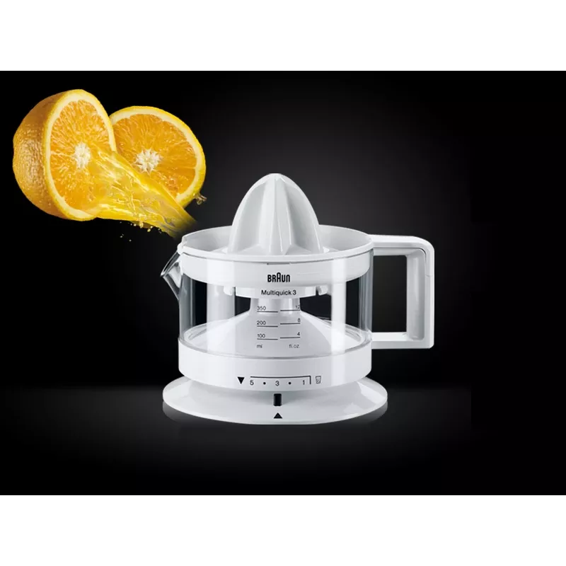 Braun TributeCollection CJ 3000 elektriskā citrusaugļu prese 0,35 L 20 W caurspīdīga, balta