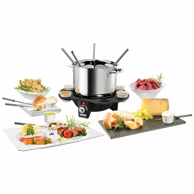 Electric Fondue Unold 48645 1.5L 8 Persons Melns Silver
