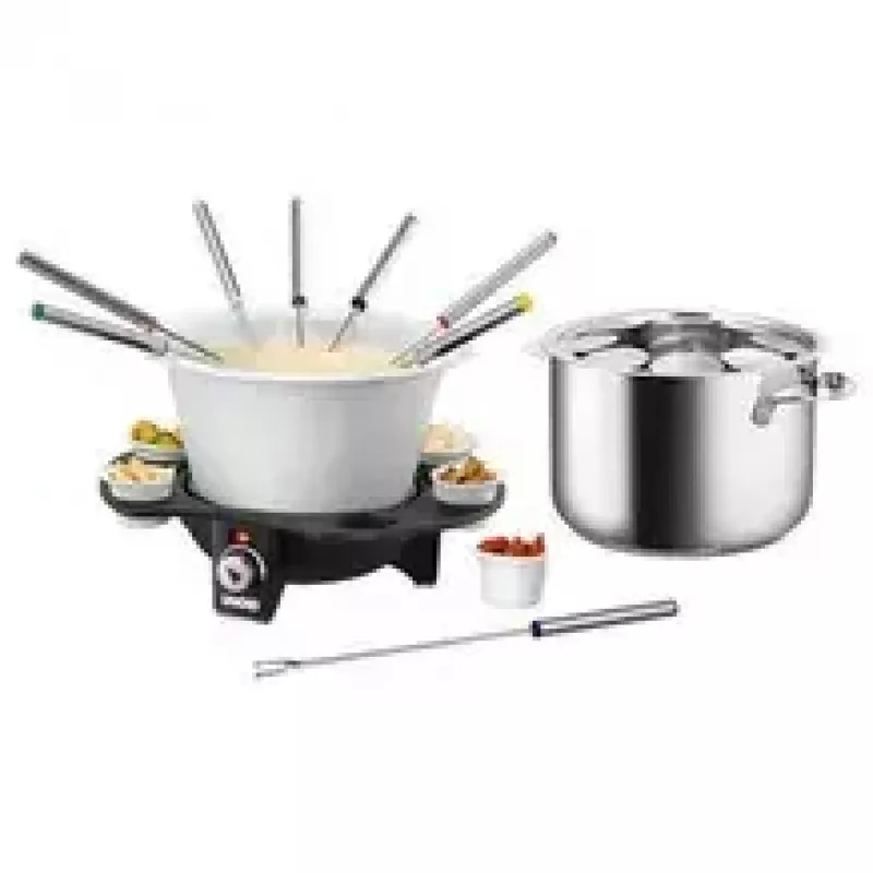 Electric Fondue Unold 48645 1.5L 8 Persons Melns Silver