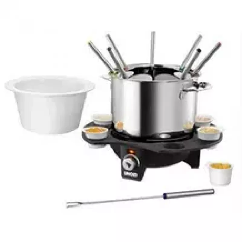 Electric Fondue Unold 48645 1.5L 8 Persons Melns Silver