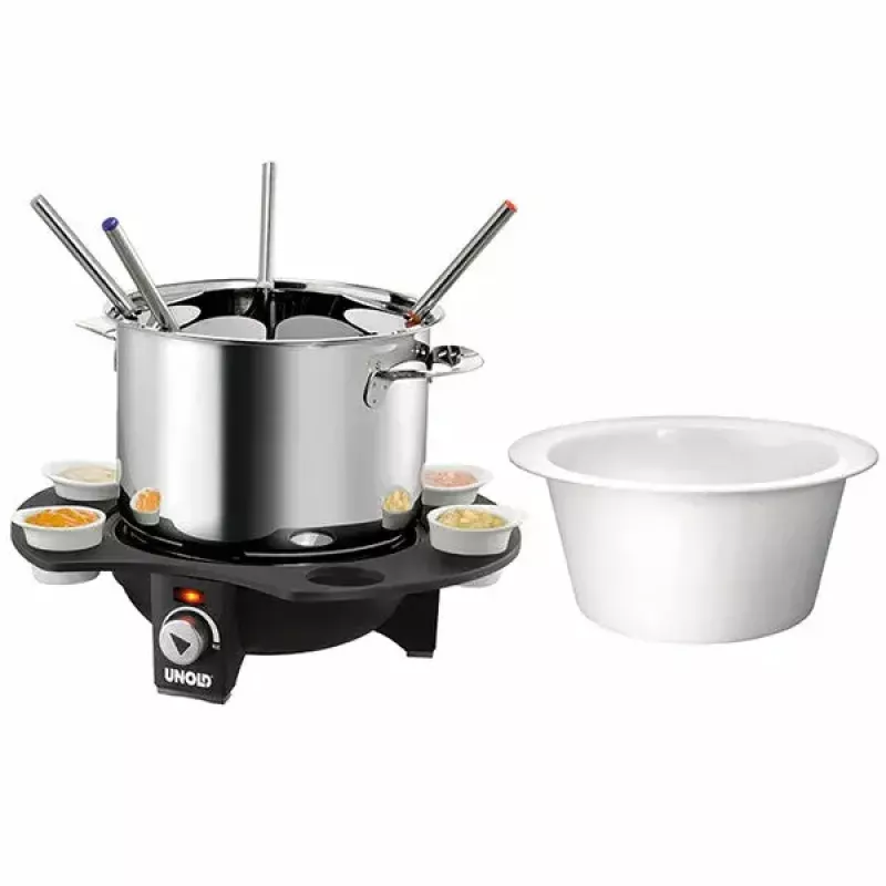 Electric Fondue Unold 48645 1.5L 8 Persons Melns Silver
