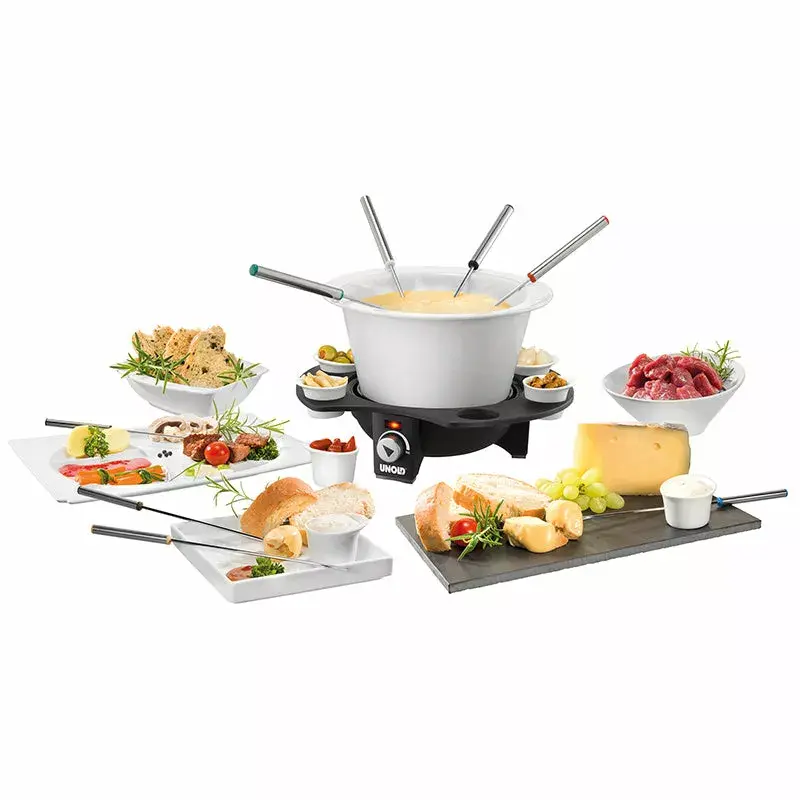 Electric Fondue Unold 48645 1.5L 8 Persons Melns Silver